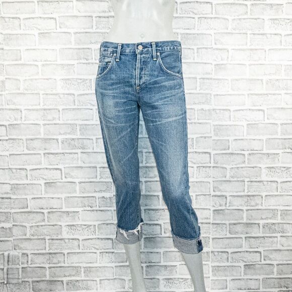Citizens of Humanity Premium Vintage Emerson Crop Slim Boyfriend Jeans sz 24 - Picture 1 of 12
